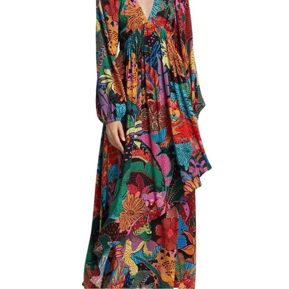 FARM Rio Black Cool Leopards Maxi Dress Large NWT - Picture 13 of 16